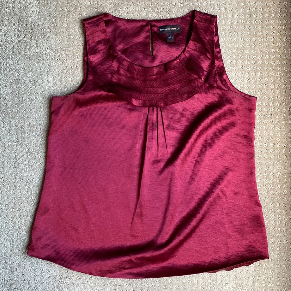Dana Buchman | Satin Cranberry Red Tank Top